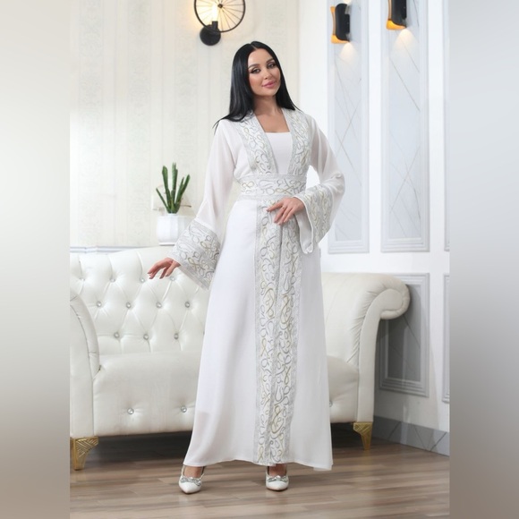 PalestinianElegance Tops - Embroidered  Cardigan Arabic Letters